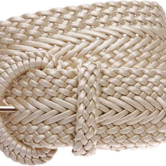 Other - 2 Inch Wide Hand Made Soft Metallic Woven Braided Round Belt